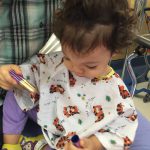 Ready for her MRI.